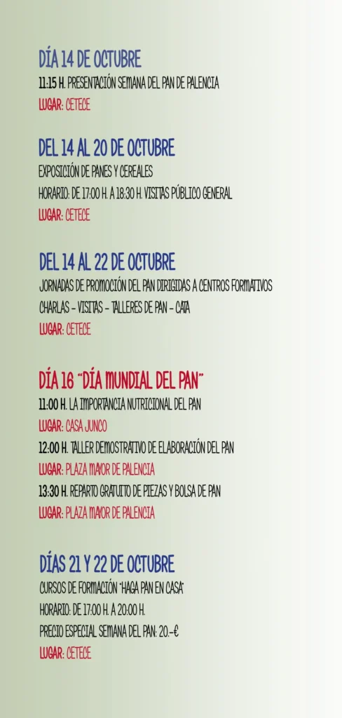 semana del pan 2015 programa