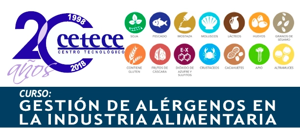 Curso Gestión de alérgenos en la industria alimentaria (enero -2019)