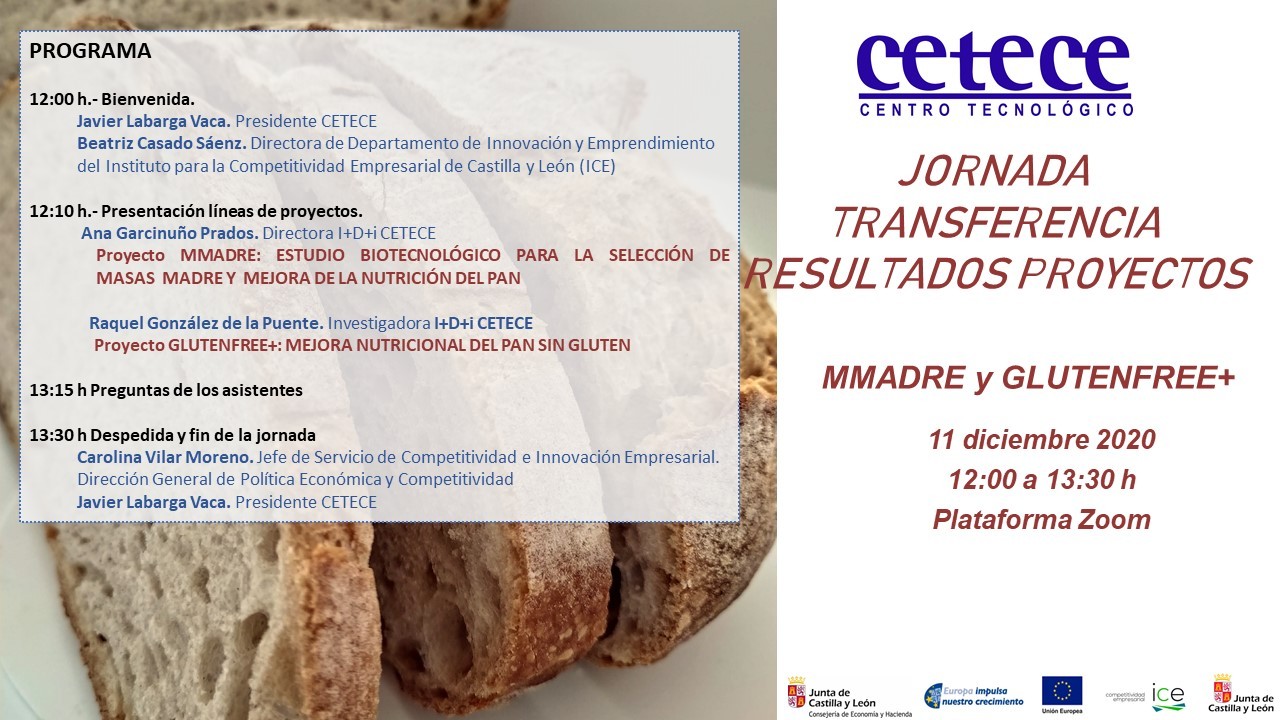 Jornada de Transferencia de Resultados de los Proyectos (MMADRE y GLUTENFREE+)