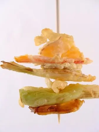 Pincho de verduras en tempura