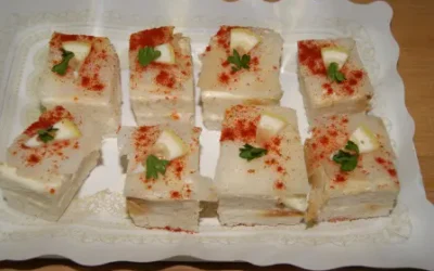 Canapé de bacalao ahumado