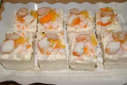 Canapé de cangrejo.